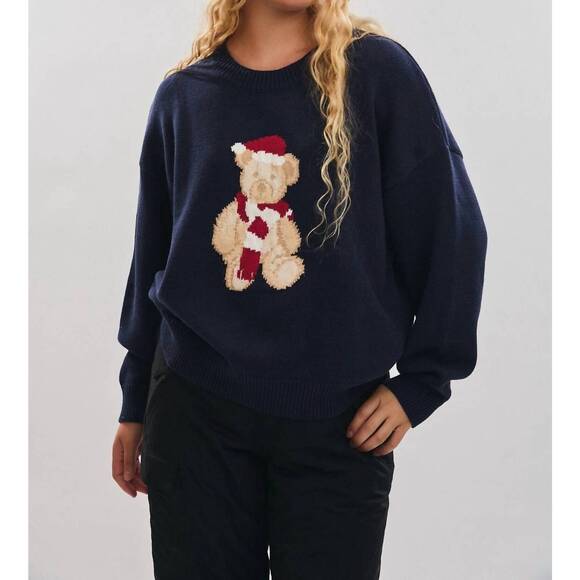 LE LIS Sweaters - NEW LE LIS navy santa teddy bear sweater in navy